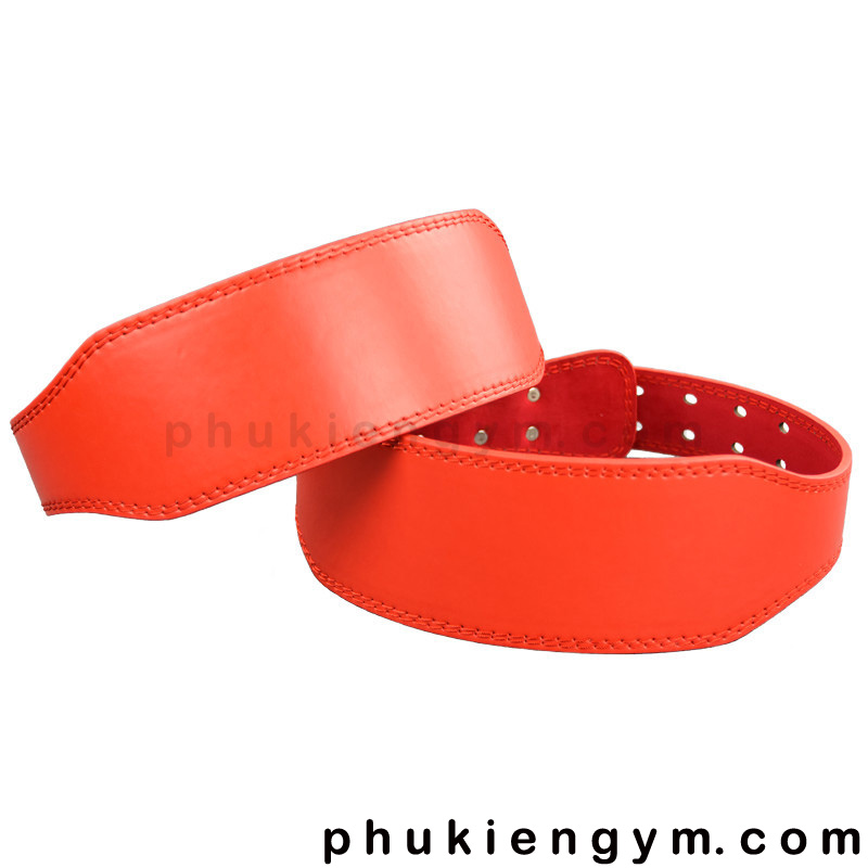 đai thắt lưng cữ tạ màu đỏ bằng da phukiengym gym91